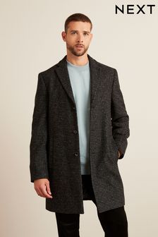 Charcoal Grey Dogtooth Epsom Wool Coat (M97199) | 49 €