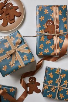 Gingerbread 10 Metre Christmas Wrapping Paper (M97277) | €6