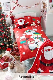 Red Santa Duvet Cover and Pillowcase Set with Envelope For Letters To Santa (M97373) | €28 - €53