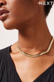 Gold Tone Snake Chain Short Necklace (M97379) | ₪ 41