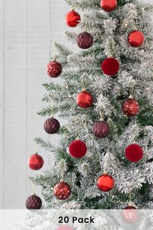 Red Christmas 20 Pack Bauble Packs (M97429) | BGN 26
