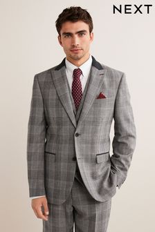 Gris - Nova Fides Tailored Fit Check Suit (M97502) | 110 €