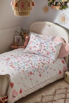 Bettbezug aus 100 % Baumwolle mit Waldblumen und Häschenmotiven (M97558) | 34 € - 37 €