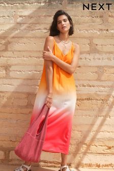 Pink Ombre Midi Slip Summer Dress (M97603) | 793 UAH