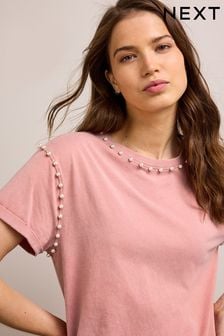 Pink Faux Pearl Detail Tunic (M97606) | TRY 580