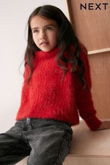 Rdeča - Udoben pulover s širokim ovratnikom (3–16 let) (M97685) | €14 - €19