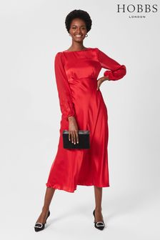 Hobbs Red Lenora Silk Dress (M97728) | 254 €