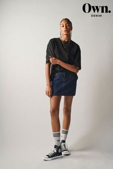 Mini-jupe Own à taille ultra basse en jean (M97868) | €14