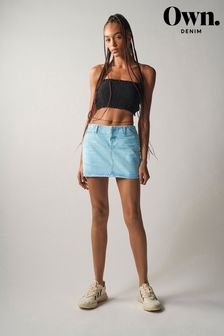 Bleach Blue - Own. Super Low Waist Denim Mini Skirt (M97870) | KRW52,300