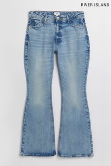River Island Medium Denim Blue Comfort Shape Flared Shook Jeans (M98055) | €15