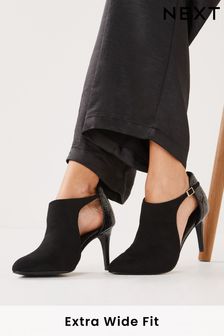 Black Extra Wide Fit Forever Comfort® Open Side Skinny Heel Shoe Boots (M98074) | €19