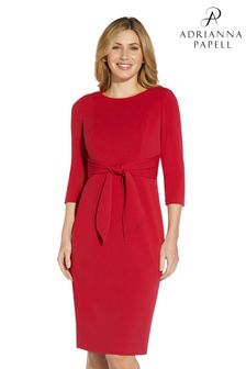 Красное облегающее платье из трикотажного крепа с поясом Adrianna Papell (M98158) | €142