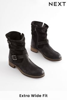Forever Comfort® Leather Slouch Ankle Boots