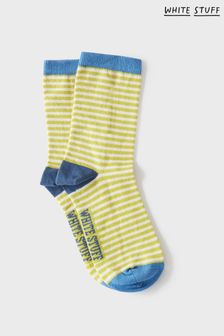 White Stuff Yellow Stripe Socks (M98703) | ₪ 32