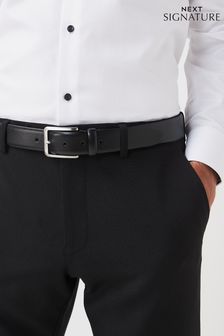 Negro - Cinturón de piel de vestir de firma (M98931) | 22 €