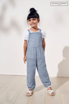 The White Company Girls Blue Jeannie Check Dungaree & Top Set (M99187) | €24 - €25