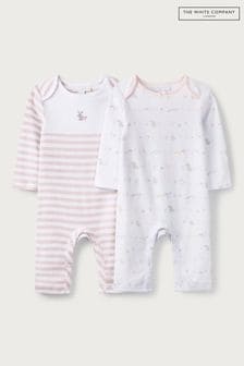 The White Company Girls White Sleepsuits 2 Pack (M99377) | €45