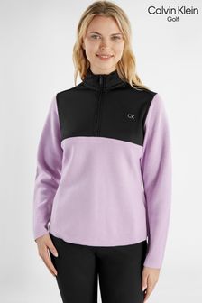 Pull hybride Calvin Klein Golf violet à col zippé (M99503) | €53