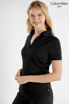 Calvin Klein Golf Jenny Polo-Shirt mit offenem Kragen, Schwarz (M99504) | 38 €