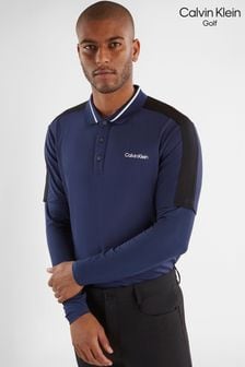 Calvin Klein Golf Blue Evans Hybrid Logo Sleeve Polo Shirt (M99509) | 92 €
