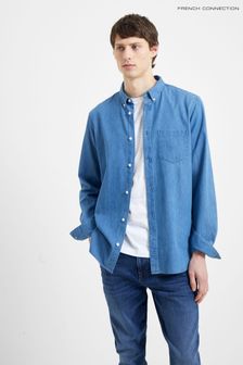 French Connection Blue Denim Long Sleeve Shirt (M99760) | 173 QAR