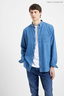 French Connection Blue Denim Long Sleeve Shirt