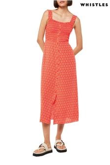 Красное платье с цветочным принтом Whistles Macie (M99773) | €97