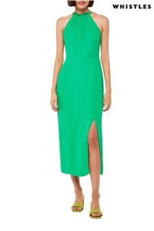 Зеленое платье миди с халтером Whistles Eliza (M99775) | €100