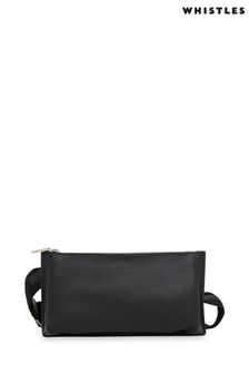 Whistles Rae Flat Double Pouch Black Clutch (M99853) | kr2 180