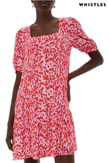 Розовое платье с вымещенными штрихами Whistles (M99854) | €81