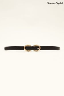 Phase Eight Betsy Double Ring Black Leather Belt (M99865) | €58