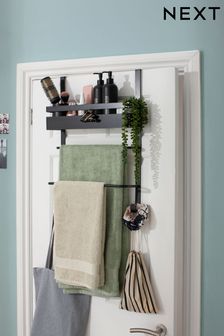 Black Over Door Storage Caddy and Towel Rack Shelf Unit (M99896) | kr590