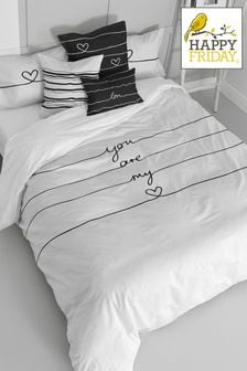 Happy Friday White My Love Duvet Cover and Pillowcase Set (M99934) | ₪ 200 - ₪ 349