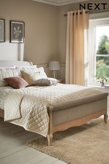 Cream Hamilton Velvet Quilted Bedspread (MQ2846) | kr739 - kr1 231