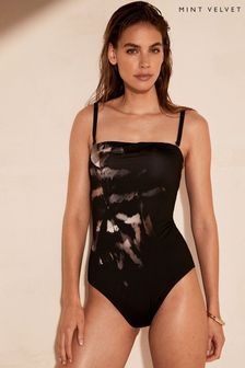 Mint Velvet Black Tummy Control Bandeau Swimsuit (MY6955) | €37