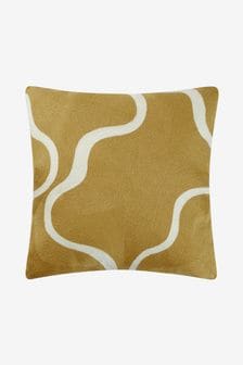 Jasper Conran London Yellow Wiggle Embroidered Feather Filled Cushion (MYT114) | €52
