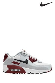 Nike White/Grey/Red Air Max 90 LTR Youth Trainers (N00071) | €132
