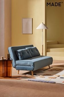 MADE.COM Smooth Velvet Sherbert Blue Haru Large Sofa Bed (N00111) | €726