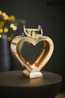 Gold Mini Metal Heart Lantern Candle Holder (N00120) | $45