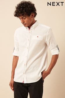 White Textured Trimmed Long Sleeve Shirt (N00136) | €52