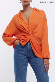 River Island Orange Natural Twist Front Shirt (N00144) | €21.50