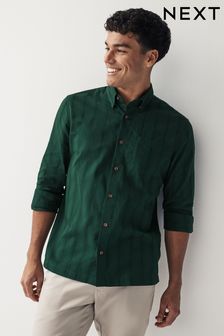 Green Textured Long Sleeve Shirt (N00167) | $48