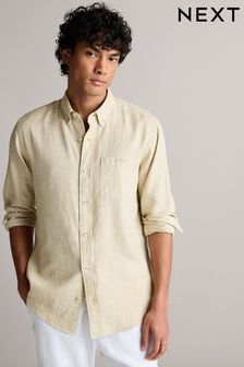 Linen Blend Long Sleeve Shirt