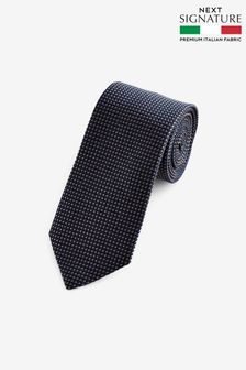 Navy Blue Textured Signature Made In Italy Tie (N00255) | OMR13