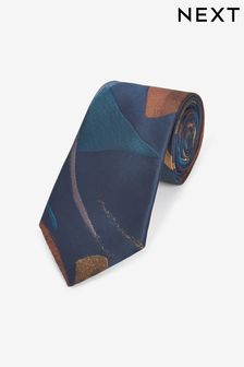 Navy Blue Slim Pattern Tie (N00259) | OMR5