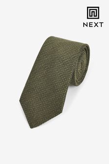Dark Green Texture Silk Tie (N00266) | €13