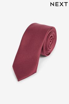Ceglasty - Wąskie - Krawat z tkaniny o ukośnym splocie (N00305) | 22 zł
