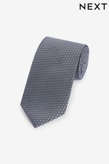 Charcoal Grey Wide Silk Geometric Tie (N00319) | €12
