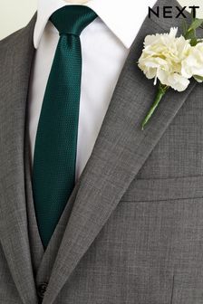 Forest Green Slim Textured Silk Tie (N00339) | kr290