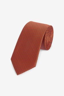 Orange Textured Tie (N00356) | 49 QAR